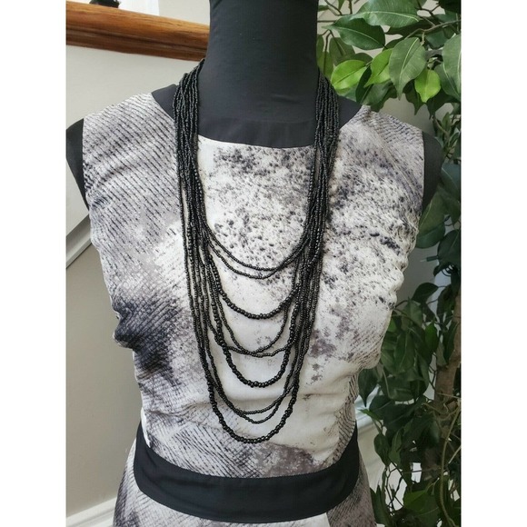 Mossimo Women Multicolor Polyester Round Neck Sleeveless KneeLength Dress Size L - Picture 2 of 10